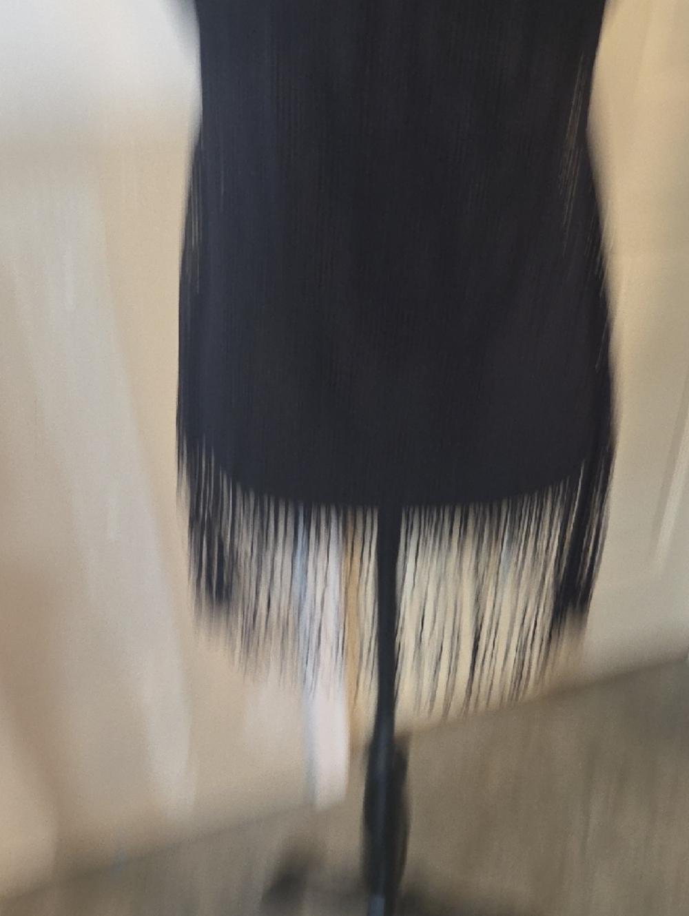 Crochet Halter Fringe Tank Top Swim Top Navy Blue Padded Summer Beach - Picture 3 of 11